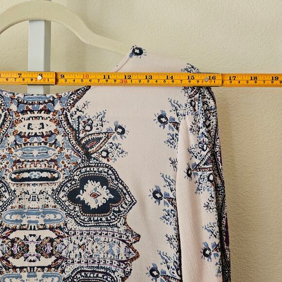 FREE PEOPLE Smooth Talker Antique Combo Back Cut Out Pullover Tunic Dress Sz XS - Picture 13 of 16